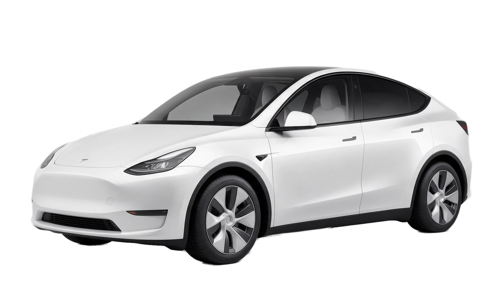 Tesla Model Y blanco, uno de los vehículos más habituales en flotas VTC de Madrid